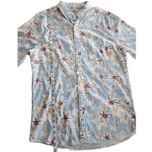 Faherty Breeze Floral Short Sleeve Button Down Men's Large Blue Hawaiian - Picture 9 of 9